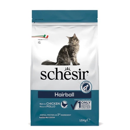 [8005852760555] Schesir Dry Line Single Animal Protein with Chicken Hairball Formula (1.5 kg)