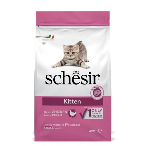 [8005852760012] Schesir Dry Line Single Animal Protein with Chicken Kitten Formula (400 gm)