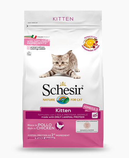 [8005852760838] Schesir Dry Line Single Animal Protein with Chicken Kitten Formula (10 kg)
