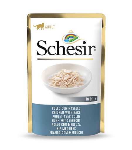 Schesir Pouch Chicken with Hake in Jelly For Adult Cat 85g (20 Pouch)