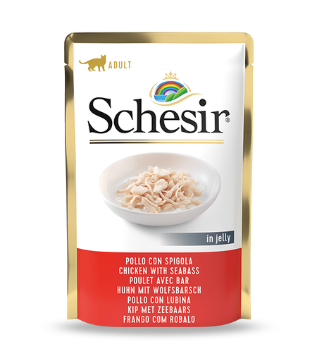 [8005852171061] Schesir Pouch Chicken with Seabass in Jelly For Adult Cat 85g (1 Pouch)