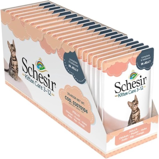 [8005852971043] Schesir Baby Kitten Care Pouch (3-12 Months) Chicken in Jelly 85g (20 Pouch)