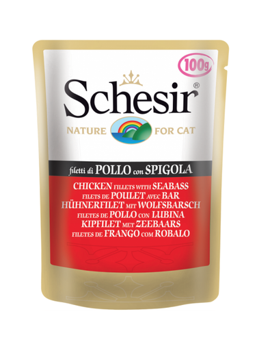 Schesir Pouch Nature Chicken with Seabass For Cat 100g (1 Pouch)