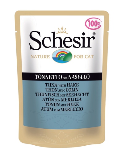 [8005852656711] Schesir Pouch Nature Pollo Tuna with Hake For Cats 100g (1 Pouch)