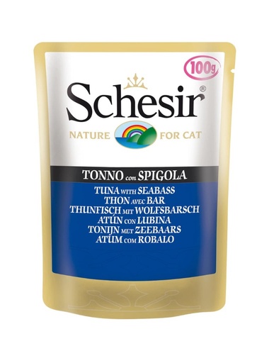 Schesir Pouch Nature Tuna With Seabass For Cats 100g (20 Pouch)