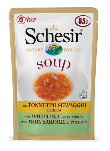 [8005852146748] Schesir Pouch in Soup with Wild Tuna and Pumpkin 85g (1 Pouch)