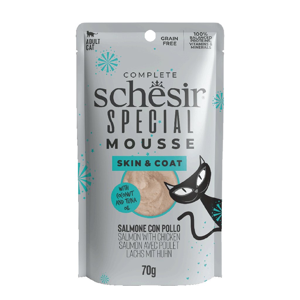 Schesir Special Mousse Skin & Coat Salmon with Chicken 70g