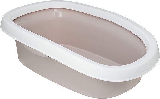 [8003507965812] Stefanplast Open Cat Litter Tray with Rim – Powder Pink  (Sprint 10 (43x31x14)cm)