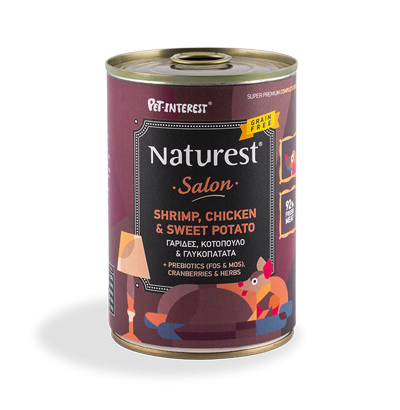 Pet Interest Naturest Gourmet Salon Shrimp, Chicken & Sweet Potato 400g Can