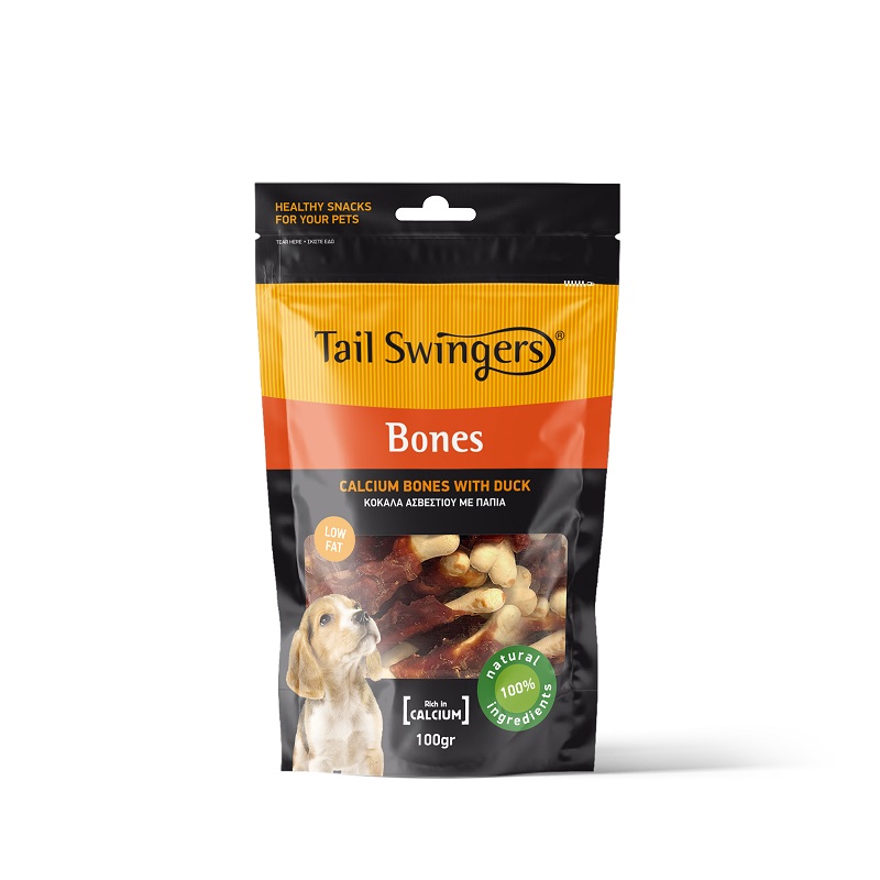 Tail Swingers عظام كالسيوم مع بط 100 جم