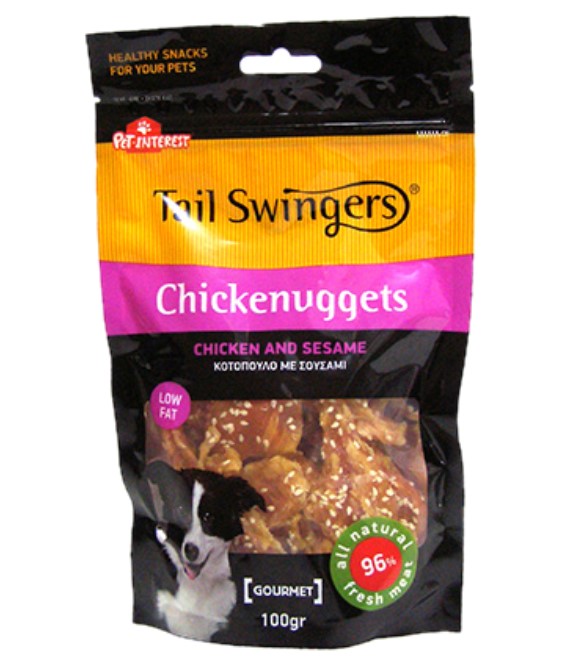 Tail Swingers قطع دجاج مع دجاج وسمسم 100 جم