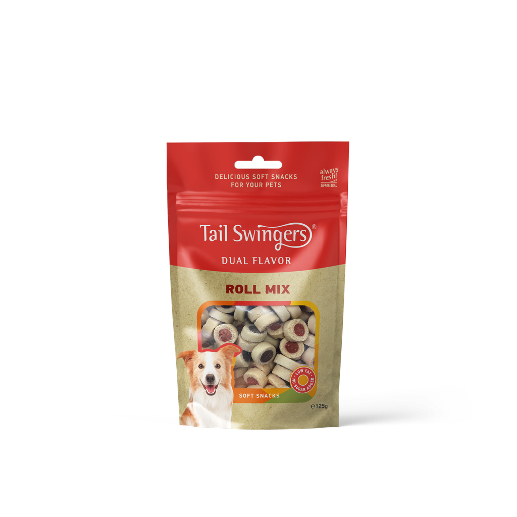 Pet Interest Tail Swingers Dual Flavor Roll Mix with meat and fish 125g