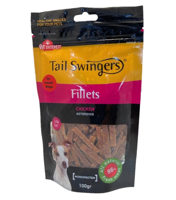 Tail Swingers شرائح الدجاج للكلاب الصغيرة 100 جم