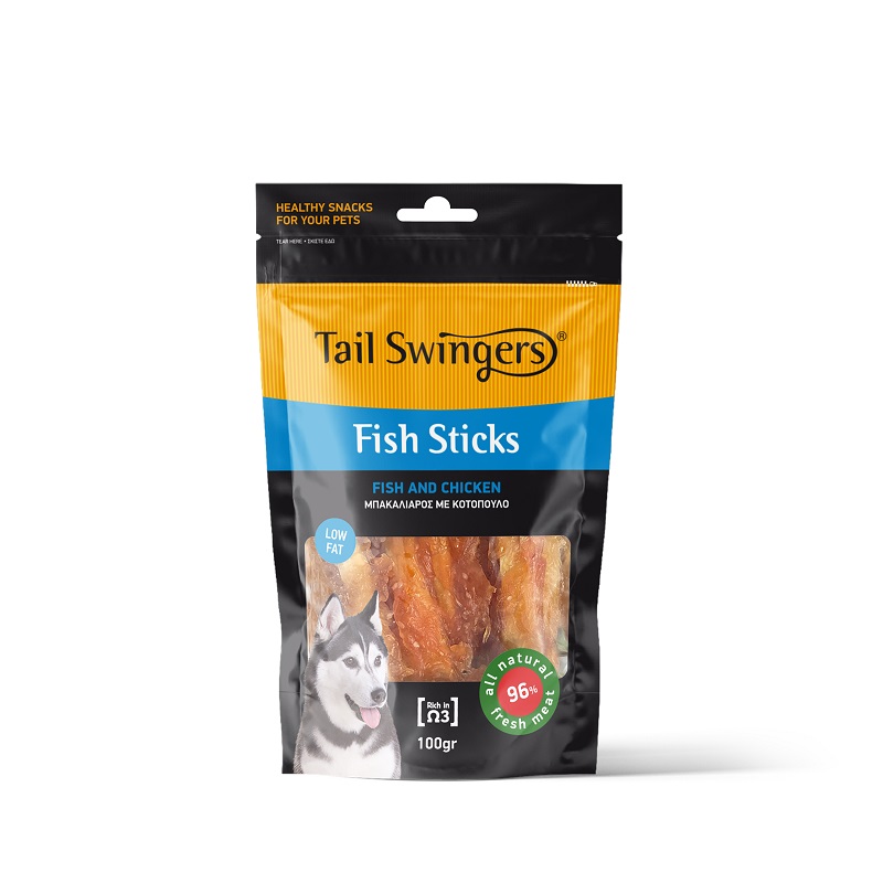 Tail Swingers عيدان السمك والدجاج 100 جم