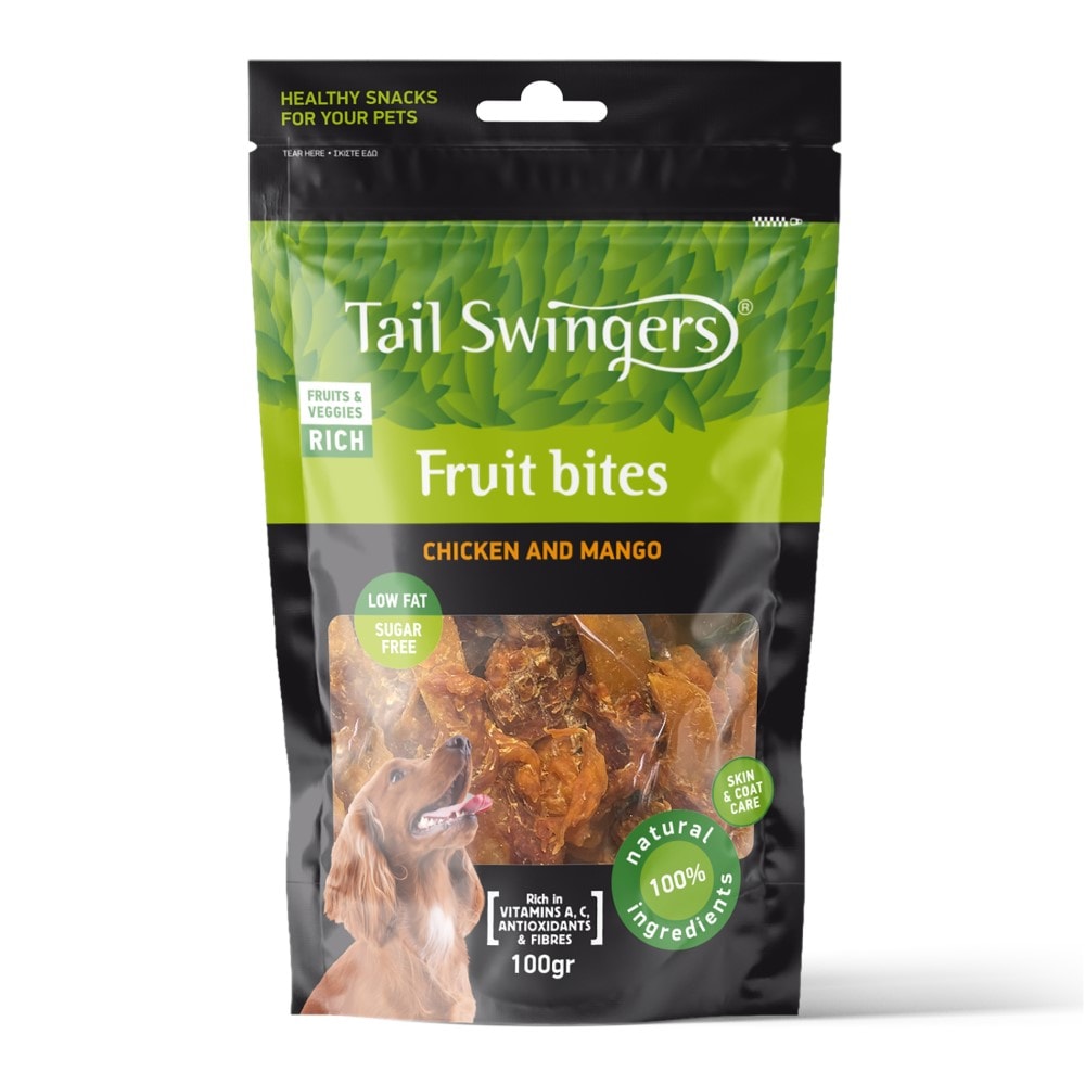 Tail Swingers قطع فاكهة بالدجاج والمانجو 100 جم