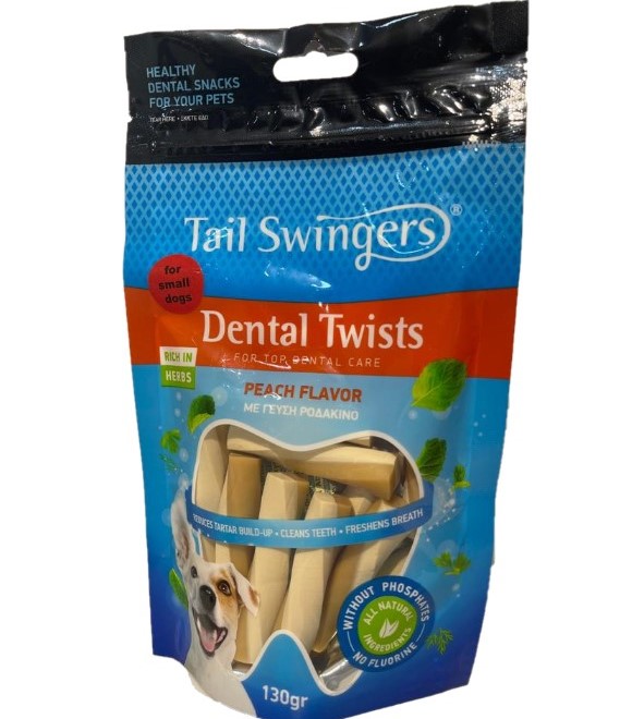 Pet Interest Tail Swingers Milk Twisters with Peach For Small Dogs 130g