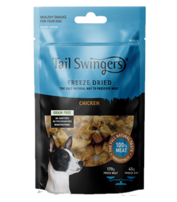 Pet Interest Tail Swingers Freeze Dried Chicken Dog Treats 45g