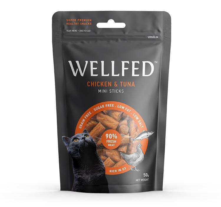 Pet Interest Wellfed Chicken and Tuna Bites For Cats 50g