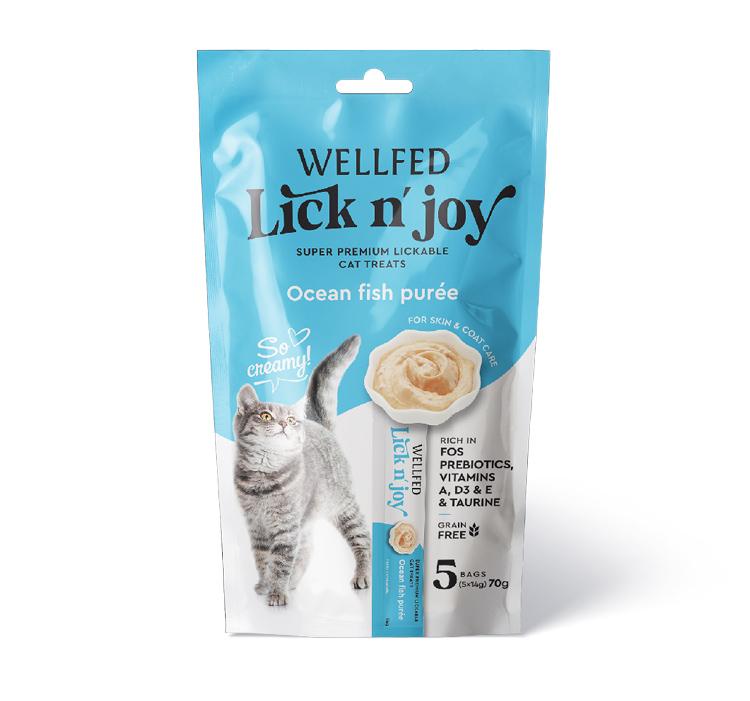 Pet Interest Wellfed Lick N’ Joy Ocean Fish 70g (5x14g)  For Cat