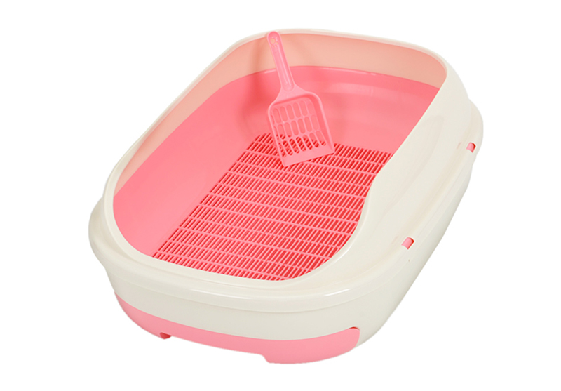 بتس لوف إيرث صينية رمل قطط مع قاعدة فلتر وحافة وصينية وردية