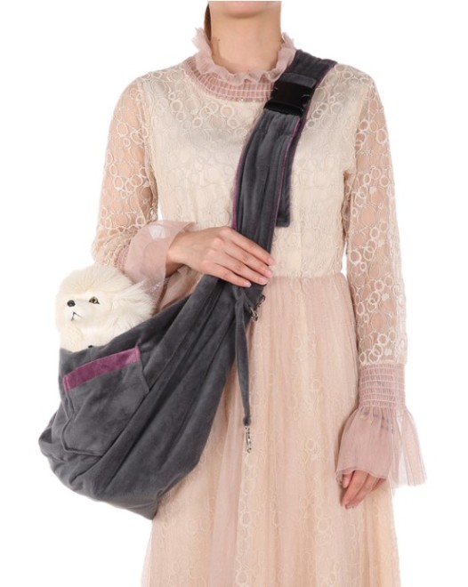 حقيبة ظهر قابلة للطي من بت لوف إيرث للكلاب والقطط باللون الرمادي الداكن