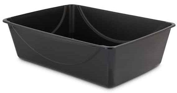 Pets.Love.Earth Open Cat Litter Pan Black 19x14x5