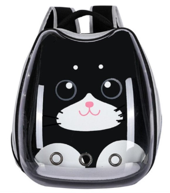 Pets.Love.Earth Pet backpack Transparent and Black