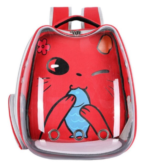 Pets.Love.Earth Pet backpack Transparent and Red