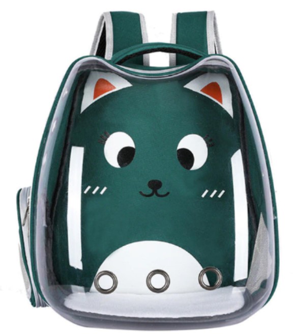 Pets.Love.Earth Pet backpack Transparent and Green