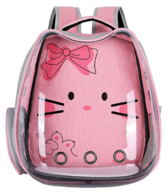 Pets.Love.Earth Pet backpack Transparent and Pink