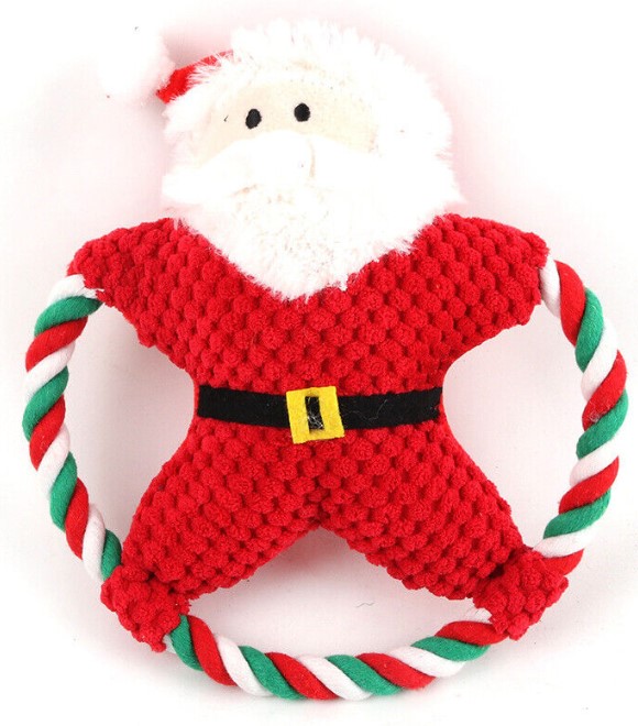 Pets.Love.Earth Santa Wth Circle Rope Toy