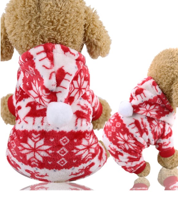 Pets.Love.Earth Winter Elk Pattern Four-legged Hooded XL