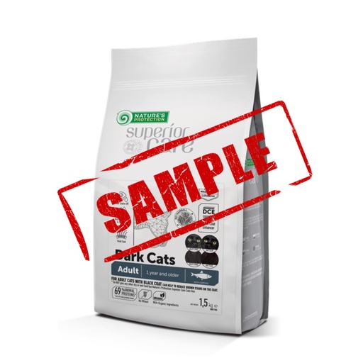 [4771317476500] Sample: Nature's Protection Superior Care –  Dark Cats Dry Food with Herring for Adult Cat – 40g