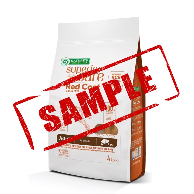 Sample: Nature's Protection Superior Care Red Coat Salmon dry food for Adult Small Breed Dogs 40g