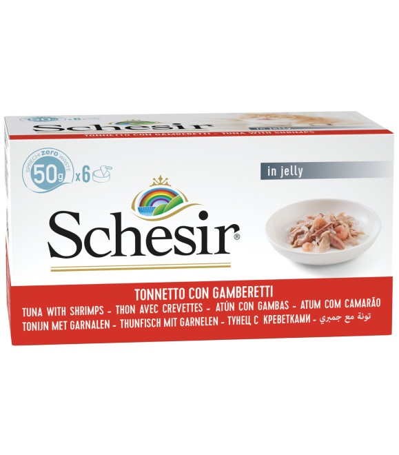 Schesir Can For Cat Tuna & Shrimps In Jelly 6x50g Per Pack