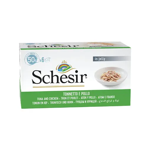 [8005852711274] Schesir Can For Cat Tuna And Chicken In Jelly 6x50g Per Pack