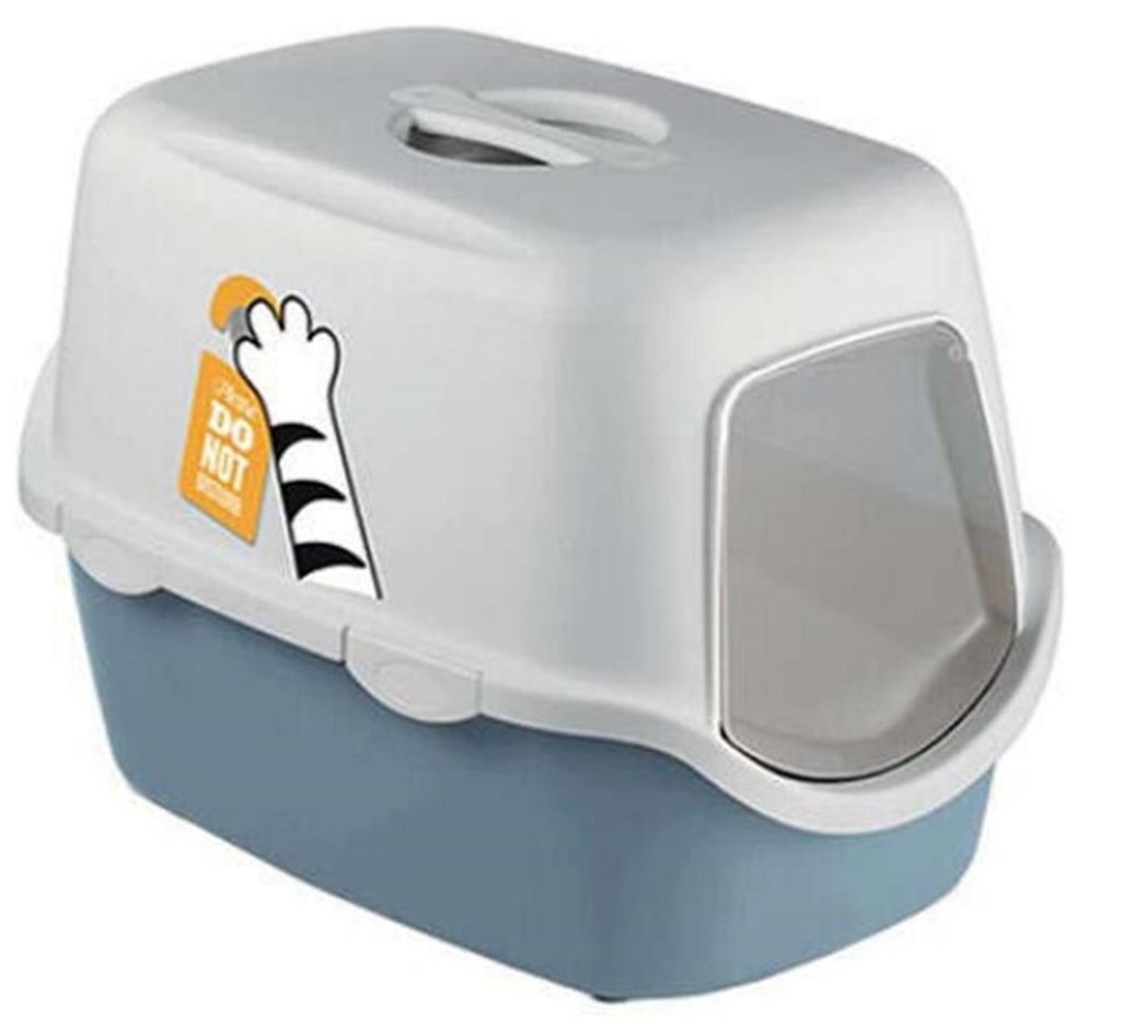 Stefanplast Cathy Griffe Cat Toilet – Steel Blue / White (56×40×40 cm) 