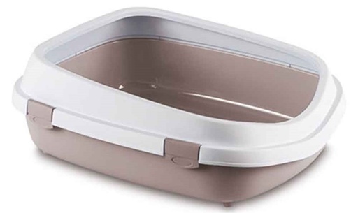 [8003507968592] Stefanplast Queen Cat Toilet – Powder Pink / White (No Scoop, 55×71×24.5 cm) 