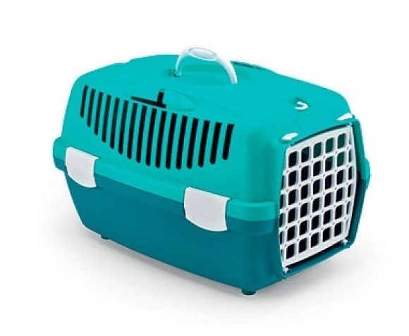 Stefanplast Pet Carrier Gulliver 1 With Plastic Door Niagara Blue/Teal Blue Cm 48x32x31h Cm