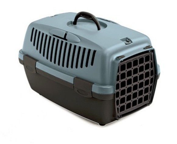 Stefanplast Pet Carrier Gulliver 1 Wtih Plastic Door Steel Blue/Carrub Cm 48x32x31h