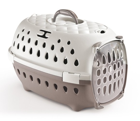 Stefanplast Pet Carrier Chic Travel Light Dove Grey/White 34.5x50x32.5h Cm
