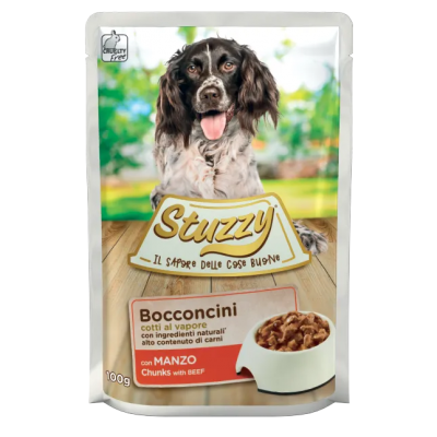 Stuzzy Con Manzo with Beef For Dog Pouch 100g