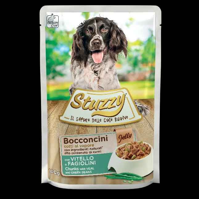 Stuzzy Dog Jelly Veal and Greenbeans with Chunks 100g