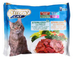 Stuzzy Multy Pack For Cats Chicken and  Turkey 4x100g