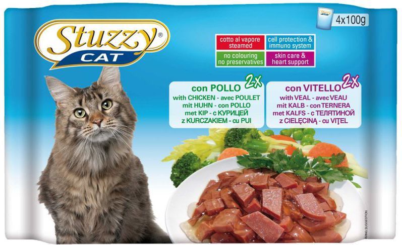 Stuzzy Multy Pack For Cats Chicken and Veal 4x100g