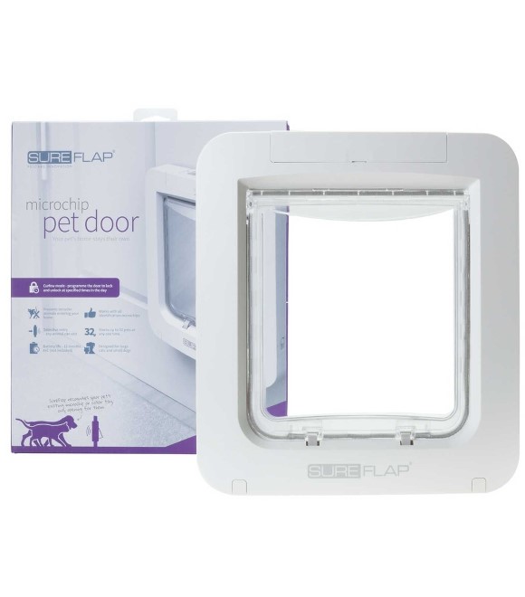 شرفة SureFlap DualScan ذات 4 اتجاهات مع ميكروشيب، 26.2 × 28.1 سم، أبيض