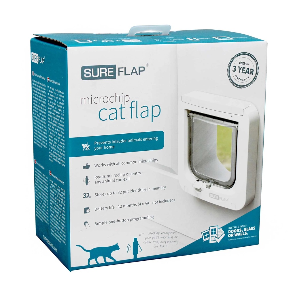 شرفة القطط SureFlap مع ميكروشيب بارتفاع 4 بوصة وعرض 5.5/8 بوصة