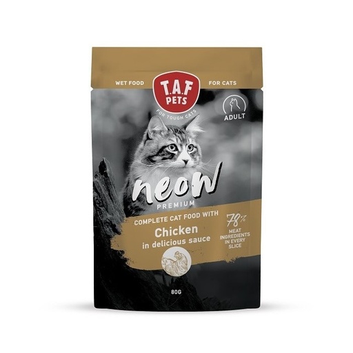 [5207147214245] TAF Neow Premium Wet Food For Adult Cat Pouch with Chicken in Sauce 80g