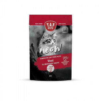 [5207147214269] TAF Neow Premium Wet Food For Adult Cat Pouch with Veal in Sauce 80g