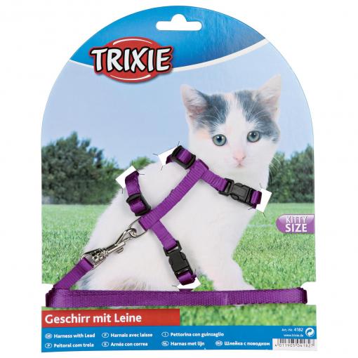 Trixie Kitten harness with leash, nylon, 21–33 cm/8 mm, 1.20 m